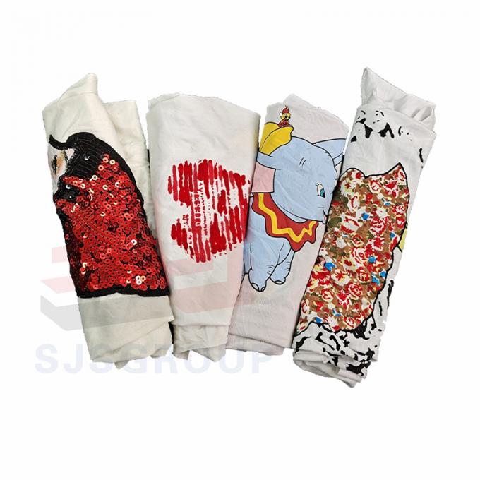 Cheap cotton clean cloth used white printed t shirt rags cotton workshop wiping mechanic rags 1