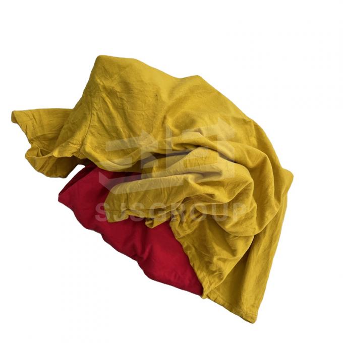 Grade A 30-60cm Pure Cotton Industrial cleaning mixed coloured rags cut cotton tshirts rags 1