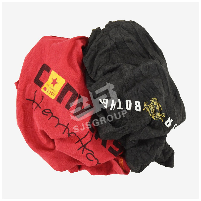 Grade A 30-60cm full cotton cleaning cloths Mix color T-shirt rags ...