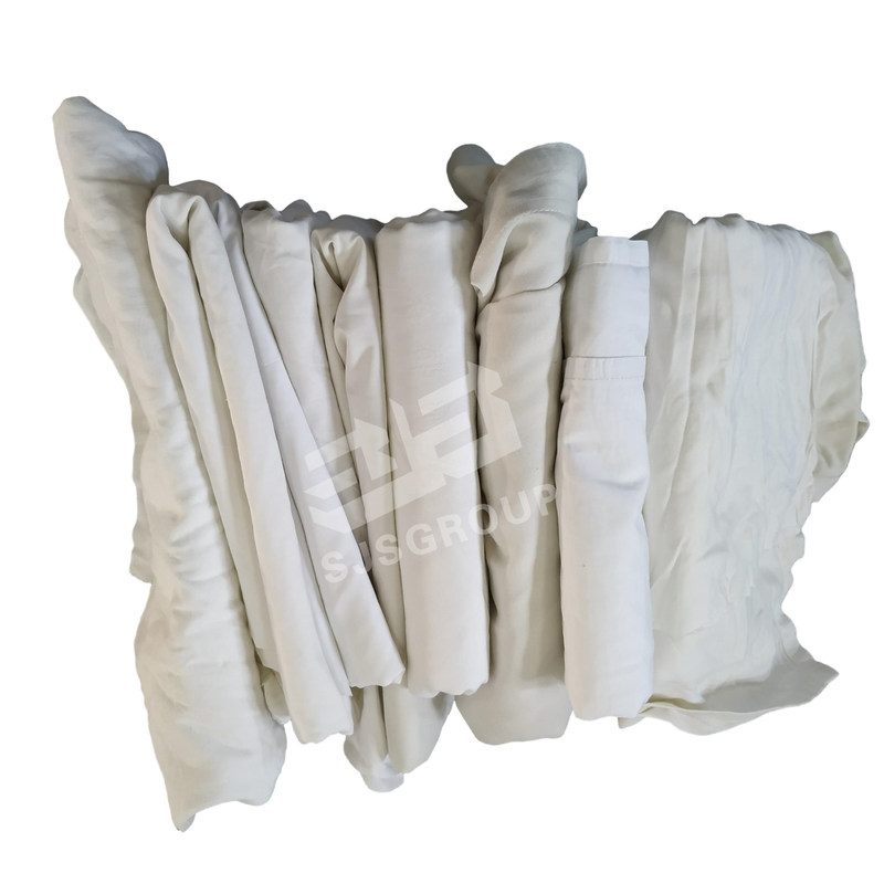 100% cotton 50LB Cut Reused White Sheetting Rags cutting pieces White ...