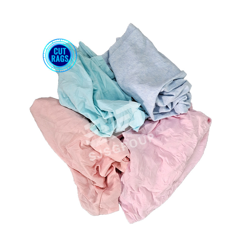 Cleaning cloth rags mutilated 10 100 KG package light color t-shirt ...