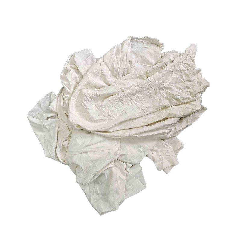 Grade A 50kg/Bale 35cm White T Shirt Rags