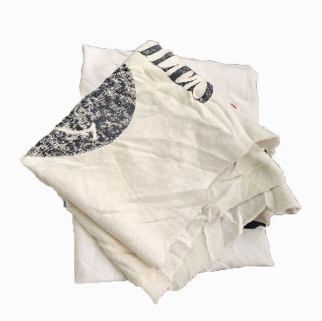 Lint Free Recycled White Printed Cotton T Shirt Rags For Marine Cleaning