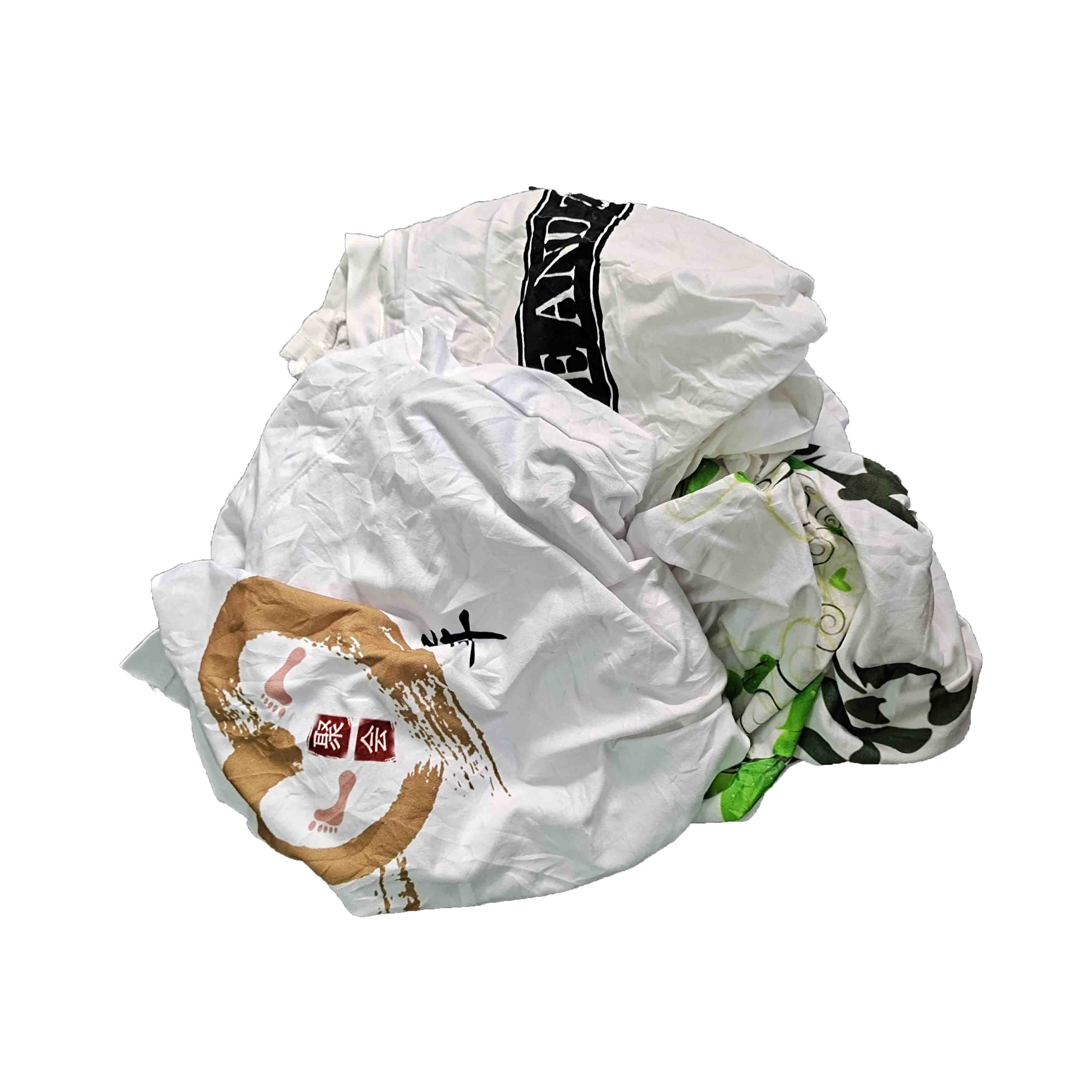 Recycled 85% Cotton 25Kg Packaging White T Shirt Rags