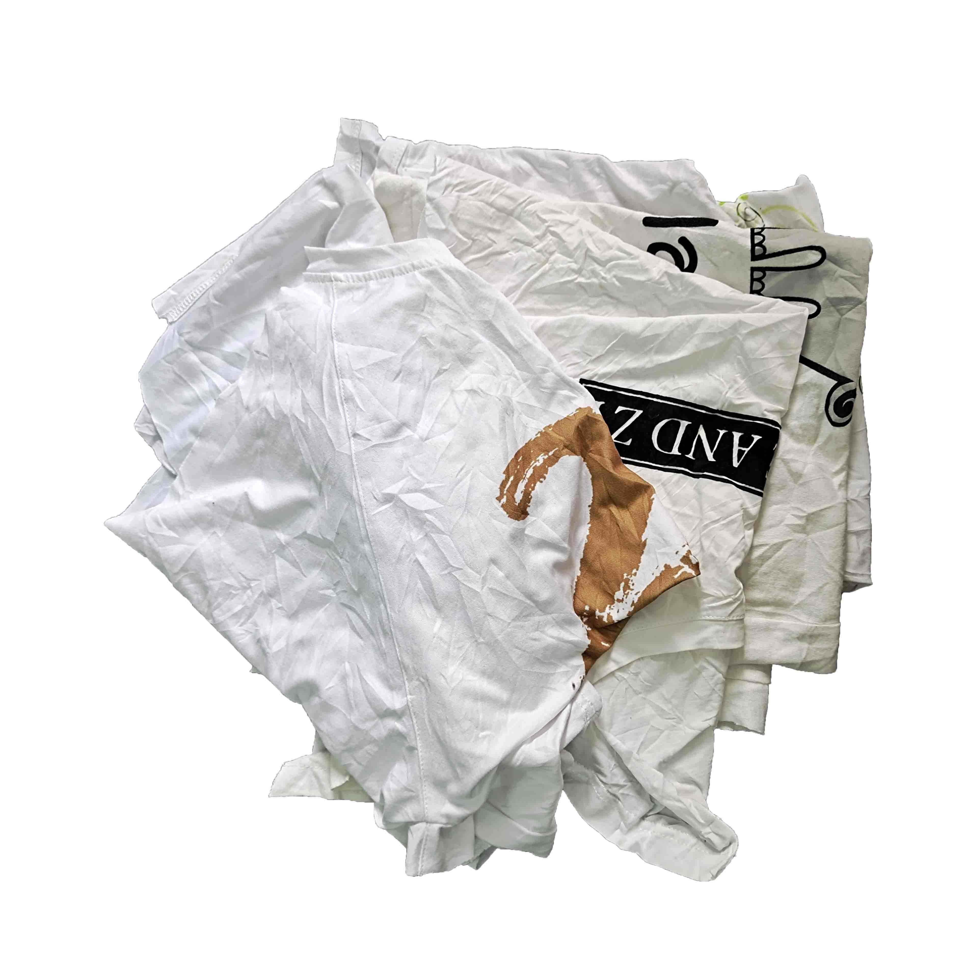 Recycled 85% Cotton 25Kg Packaging White T Shirt Rags