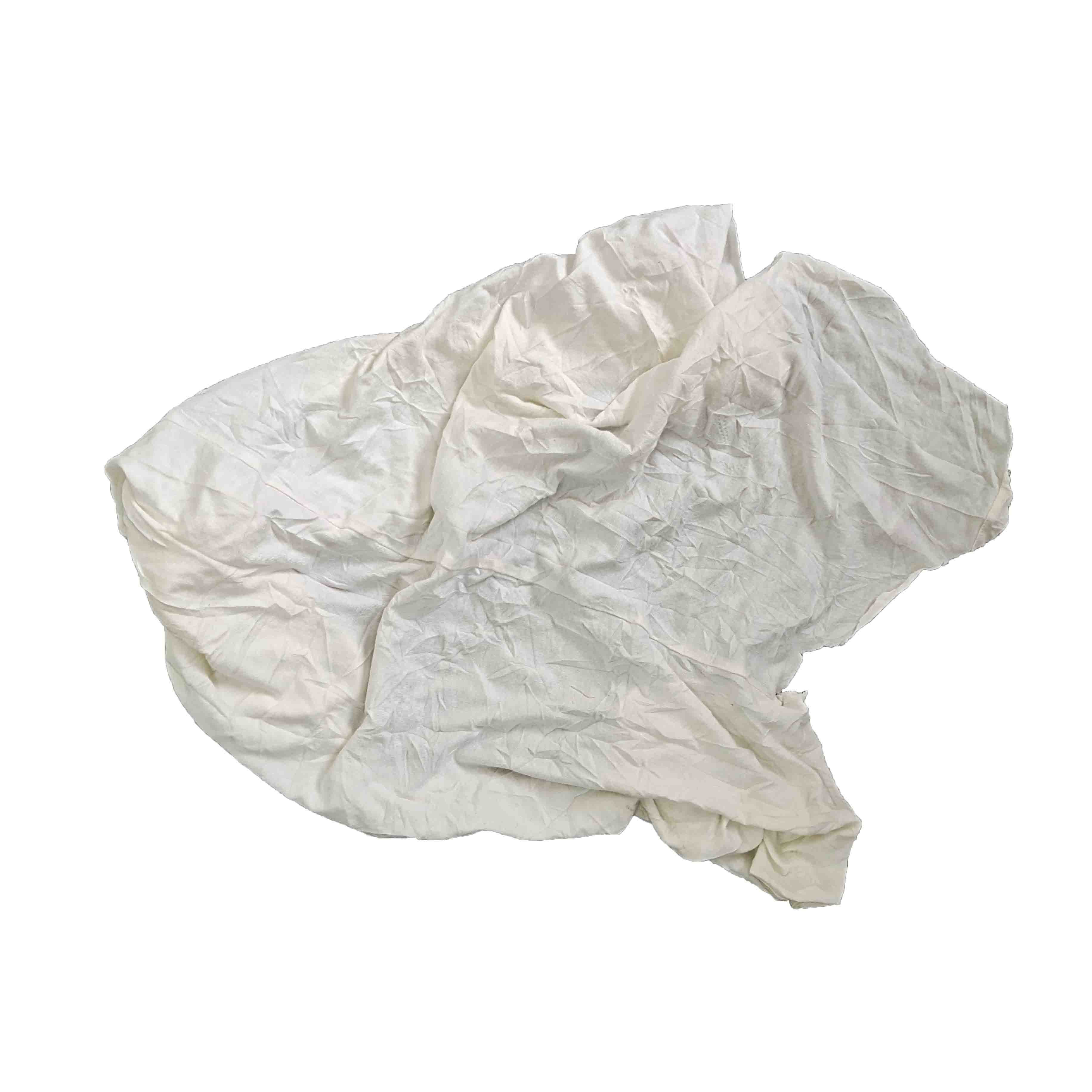 Grade A 50kg/Bale 35cm White T Shirt Rags