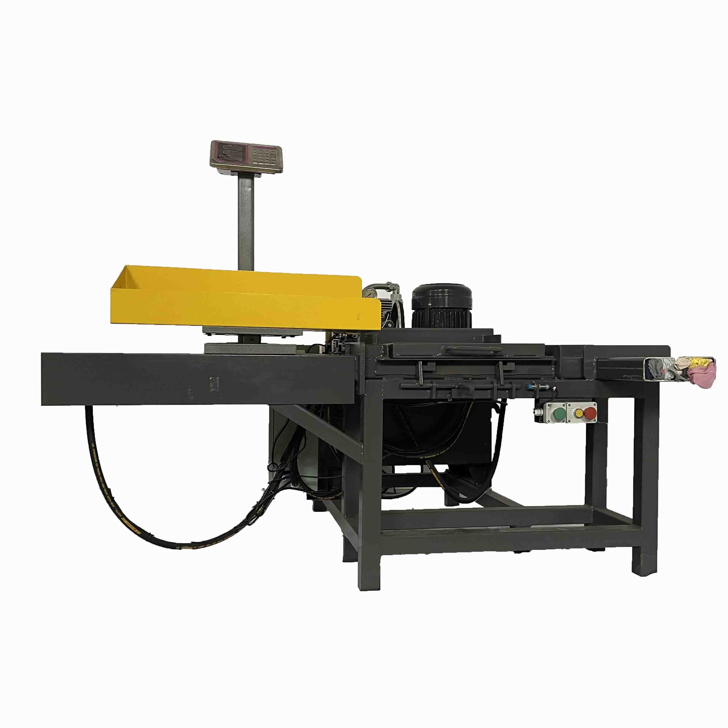 Push Button Control Horizontal Rag Baler 5.5KW With Integrated Scale