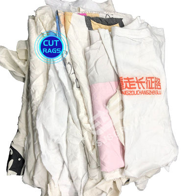 Used Jam Rags 100% cotton used clothes scrap rags white printed t shirt industrial ...